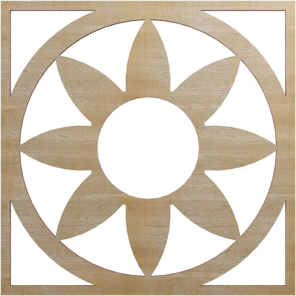 Ekena Millwork Blume Wood Fretwork Pierced Ceiling Medallion, Hickory, 16"OD x 5 1/2"ID x 3/8"T CMWP16X16X0375BLHI - main